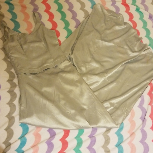 Women's Silk Silver Long Formal Dress Gown Size 6 - Picture 2 of 8